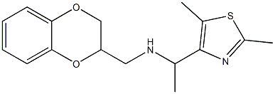 (2,3-dihydro-1,4-benzodioxin-2-ylmethyl)[1-(2,5-dimethyl-1,3-thiazol-4-yl)ethyl]amine Struktur