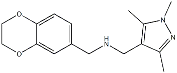 (2,3-dihydro-1,4-benzodioxin-6-ylmethyl)[(1,3,5-trimethyl-1H-pyrazol-4-yl)methyl]amine Struktur