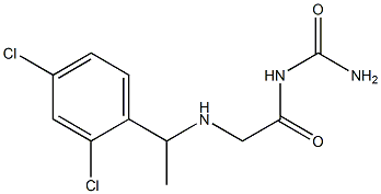 (2-{[1-(2,4-dichlorophenyl)ethyl]amino}acetyl)urea Struktur