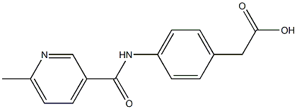 (4-{[(6-methylpyridin-3-yl)carbonyl]amino}phenyl)acetic acid Struktur