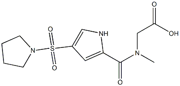 (methyl{[4-(pyrrolidin-1-ylsulfonyl)-1H-pyrrol-2-yl]carbonyl}amino)acetic acid Struktur