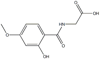 [(2-hydroxy-4-methoxybenzoyl)amino]acetic acid Struktur