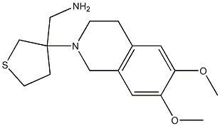 [3-(6,7-dimethoxy-1,2,3,4-tetrahydroisoquinolin-2-yl)thiolan-3-yl]methanamine Struktur