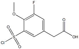 [3-(chlorosulfonyl)-5-fluoro-4-methoxyphenyl]acetic acid Struktur