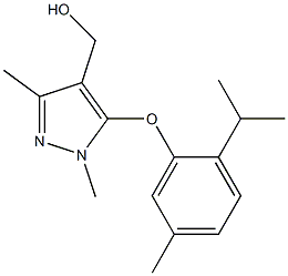 {1,3-dimethyl-5-[5-methyl-2-(propan-2-yl)phenoxy]-1H-pyrazol-4-yl}methanol Struktur