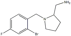 {1-[(2-bromo-4-fluorophenyl)methyl]pyrrolidin-2-yl}methanamine Struktur