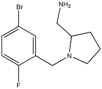 {1-[(5-bromo-2-fluorophenyl)methyl]pyrrolidin-2-yl}methanamine Struktur