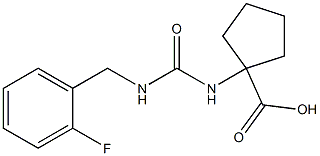 1-({[(2-fluorophenyl)methyl]carbamoyl}amino)cyclopentane-1-carboxylic acid Struktur