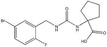 1-({[(5-bromo-2-fluorophenyl)methyl]carbamoyl}amino)cyclopentane-1-carboxylic acid Struktur