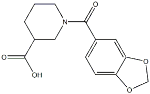 1-(1,3-benzodioxol-5-ylcarbonyl)piperidine-3-carboxylic acid Struktur