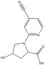 1-(4-cyanopyridin-2-yl)-4-hydroxypyrrolidine-2-carboxylic acid Struktur