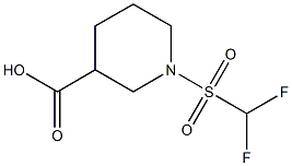 1-(difluoromethane)sulfonylpiperidine-3-carboxylic acid Struktur