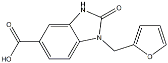 1-(furan-2-ylmethyl)-2-oxo-2,3-dihydro-1H-1,3-benzodiazole-5-carboxylic acid Struktur