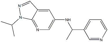 1-(propan-2-yl)-N-[1-(pyridin-3-yl)ethyl]-1H-pyrazolo[3,4-b]pyridin-5-amine Struktur