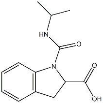 1-(propan-2-ylcarbamoyl)-2,3-dihydro-1H-indole-2-carboxylic acid Struktur