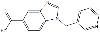 1-(pyridin-3-ylmethyl)-1H-1,3-benzodiazole-5-carboxylic acid Struktur