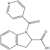 1-(pyridin-4-ylcarbonyl)-2,3-dihydro-1H-indole-2-carboxylic acid Struktur