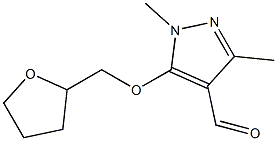 1,3-dimethyl-5-(oxolan-2-ylmethoxy)-1H-pyrazole-4-carbaldehyde Struktur