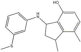 1,7-dimethyl-3-{[3-(methylsulfanyl)phenyl]amino}-2,3-dihydro-1H-inden-4-ol Struktur