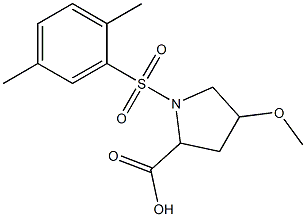 1-[(2,5-dimethylbenzene)sulfonyl]-4-methoxypyrrolidine-2-carboxylic acid Struktur