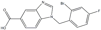 1-[(2-bromo-4-fluorophenyl)methyl]-1H-1,3-benzodiazole-5-carboxylic acid Struktur