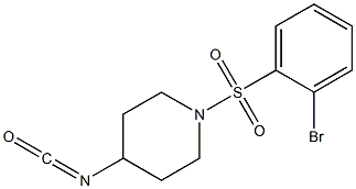 1-[(2-bromobenzene)sulfonyl]-4-isocyanatopiperidine Struktur