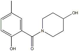 1-[(2-hydroxy-5-methylphenyl)carbonyl]piperidin-4-ol Struktur