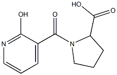 1-[(2-hydroxypyridin-3-yl)carbonyl]pyrrolidine-2-carboxylic acid Struktur