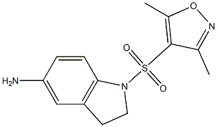 1-[(3,5-dimethyl-1,2-oxazole-4-)sulfonyl]-2,3-dihydro-1H-indol-5-amine Struktur