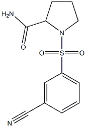 1-[(3-cyanobenzene)sulfonyl]pyrrolidine-2-carboxamide Struktur