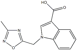 1-[(3-methyl-1,2,4-oxadiazol-5-yl)methyl]-1H-indole-3-carboxylic acid Struktur