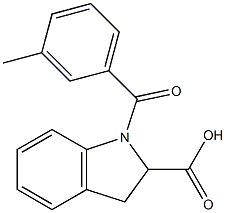 1-[(3-methylphenyl)carbonyl]-2,3-dihydro-1H-indole-2-carboxylic acid Struktur