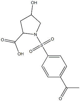 1-[(4-acetylbenzene)sulfonyl]-4-hydroxypyrrolidine-2-carboxylic acid Struktur