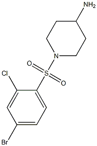 1-[(4-bromo-2-chlorobenzene)sulfonyl]piperidin-4-amine Struktur