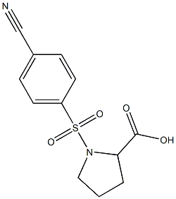 1-[(4-cyanobenzene)sulfonyl]pyrrolidine-2-carboxylic acid Struktur