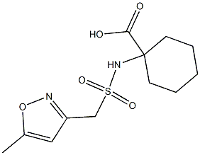 1-[(5-methyl-1,2-oxazol-3-yl)methanesulfonamido]cyclohexane-1-carboxylic acid Struktur