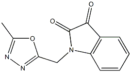 1-[(5-methyl-1,3,4-oxadiazol-2-yl)methyl]-2,3-dihydro-1H-indole-2,3-dione Struktur