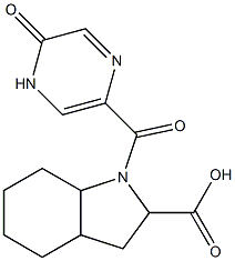 1-[(5-oxo-4,5-dihydropyrazin-2-yl)carbonyl]-octahydro-1H-indole-2-carboxylic acid Struktur