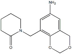 1-[(6-amino-2,4-dihydro-1,3-benzodioxin-8-yl)methyl]piperidin-2-one Struktur