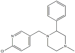 1-[(6-chloropyridin-3-yl)methyl]-4-methyl-2-phenylpiperazine Struktur