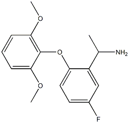 1-[2-(2,6-dimethoxyphenoxy)-5-fluorophenyl]ethan-1-amine Struktur