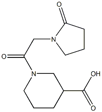 1-[2-(2-oxopyrrolidin-1-yl)acetyl]piperidine-3-carboxylic acid Struktur