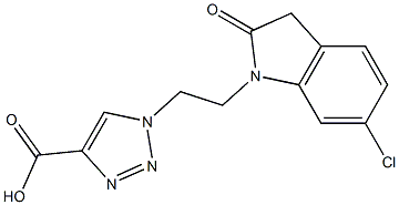 1-[2-(6-chloro-2-oxo-2,3-dihydro-1H-indol-1-yl)ethyl]-1H-1,2,3-triazole-4-carboxylic acid Struktur