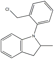 1-[2-(chloromethyl)phenyl]-2-methyl-2,3-dihydro-1H-indole Struktur