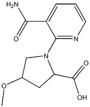 1-[3-(aminocarbonyl)pyridin-2-yl]-4-methoxypyrrolidine-2-carboxylic acid Struktur