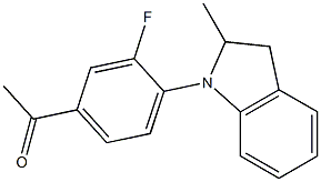 1-[3-fluoro-4-(2-methyl-2,3-dihydro-1H-indol-1-yl)phenyl]ethan-1-one Struktur