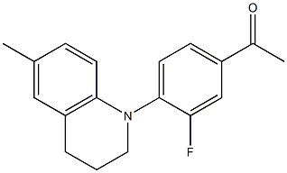 1-[3-fluoro-4-(6-methyl-1,2,3,4-tetrahydroquinolin-1-yl)phenyl]ethan-1-one Struktur