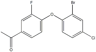 1-[4-(2-bromo-4-chlorophenoxy)-3-fluorophenyl]ethan-1-one Struktur