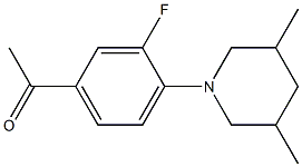 1-[4-(3,5-dimethylpiperidin-1-yl)-3-fluorophenyl]ethan-1-one Struktur