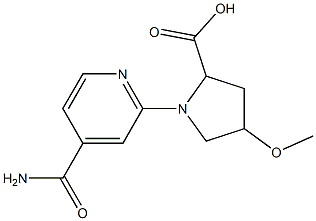 1-[4-(aminocarbonyl)pyridin-2-yl]-4-methoxypyrrolidine-2-carboxylic acid Struktur